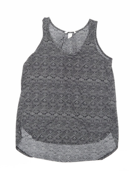 Additional front view of H&M women’s black geometric basic tank, size S