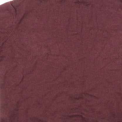 Brand and care label for H&M women’s purple jumper, size UK 12