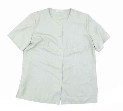 Additional front view of Berkertex women’s green basic button-up, size UK 18