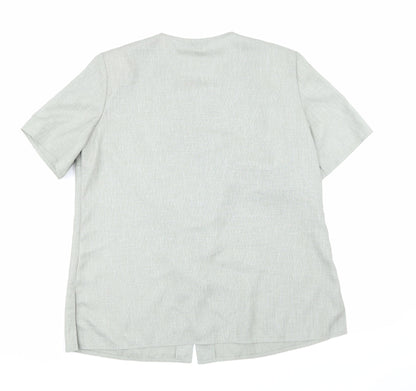 Back view of Berkertex women’s green basic button-up, size UK 18