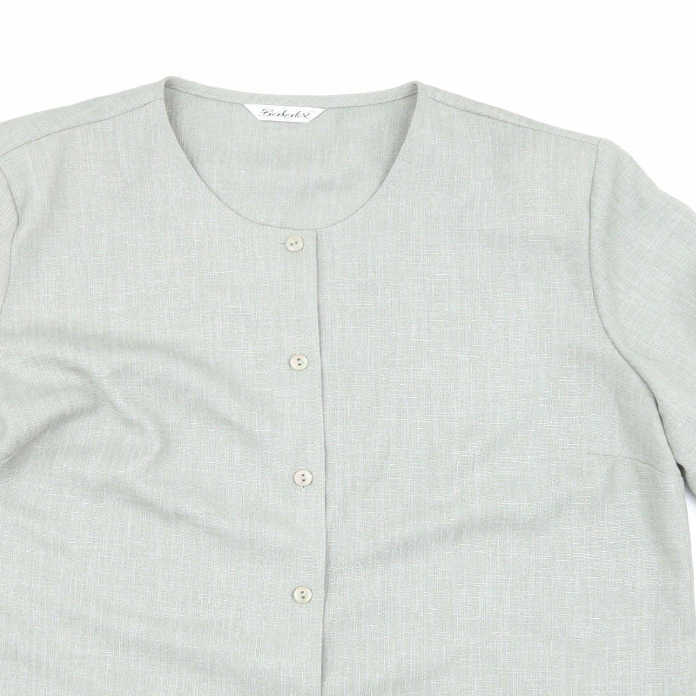 Berkertex Womens Green   Basic Button-Up Size 18