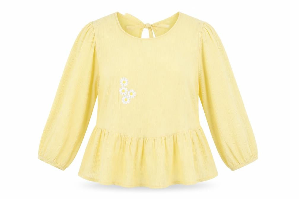 H&M Womens Yellow   Basic Blouse Size 10