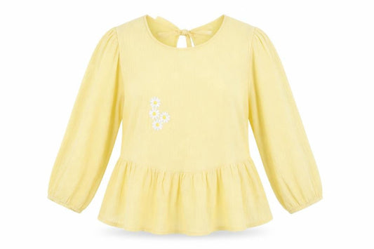 H&M Womens Yellow   Basic Blouse Size 10