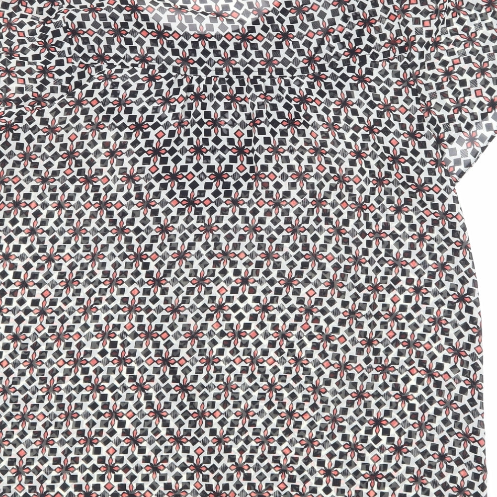 Miss Selfridge Womens Black Geometric  Basic Blouse Size 8