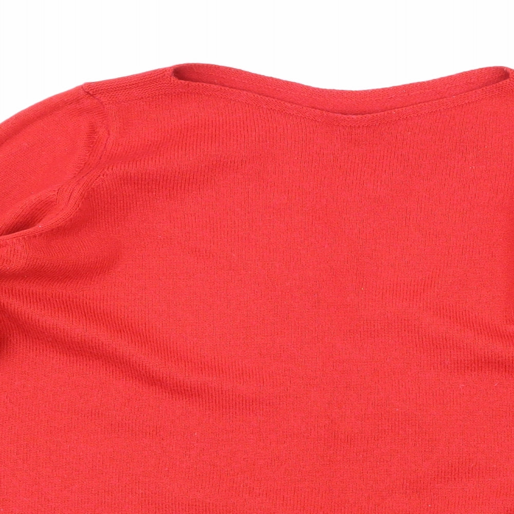 Marks and Spencer Womens Red  Knit Pullover Jumper Size 14