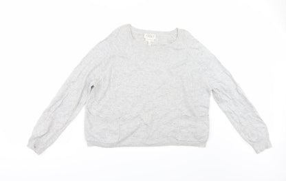 Additional front view of Next women’s grey jumper, size UK 14, - crop jumper