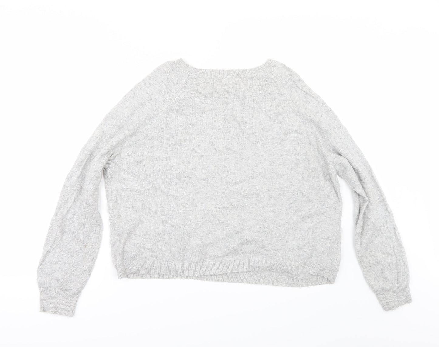 NEXT Womens Grey   Pullover Jumper Size 14  - Crop jumper