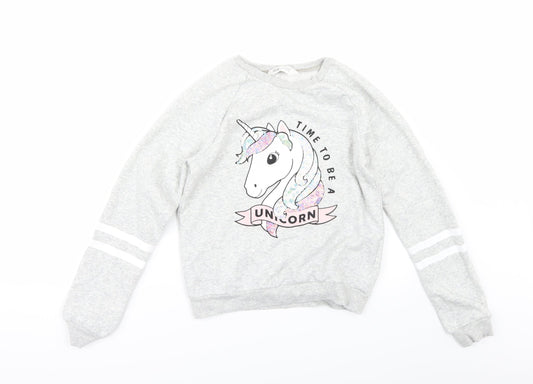 H&M Girls Grey    Sweatshirt Size 11-12 Years