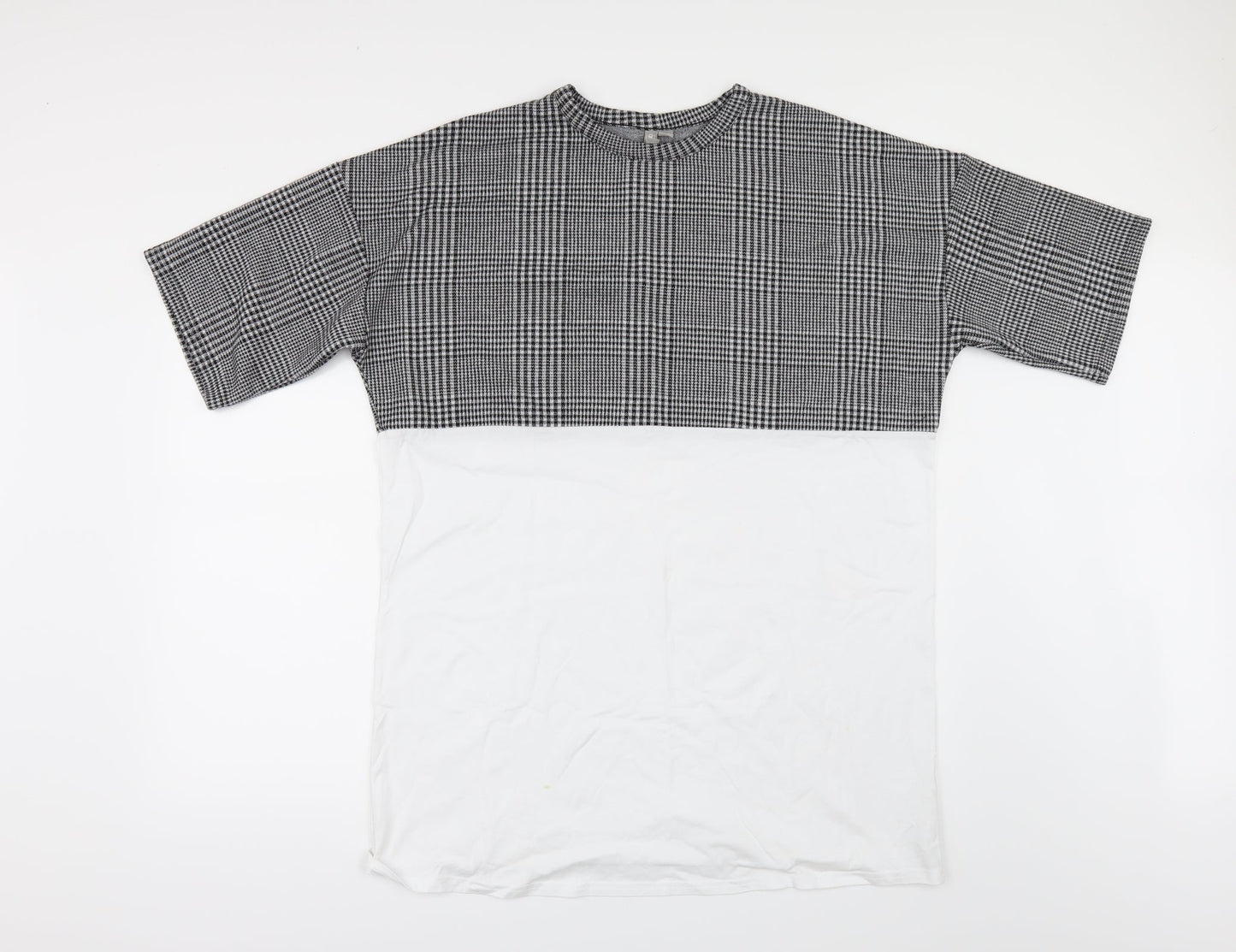 ASOS Womens Multicoloured Check  Basic T-Shirt Size 8