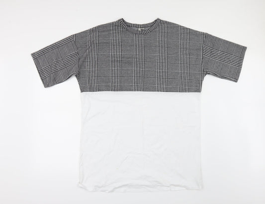 ASOS Womens Multicoloured Check  Basic T-Shirt Size 8