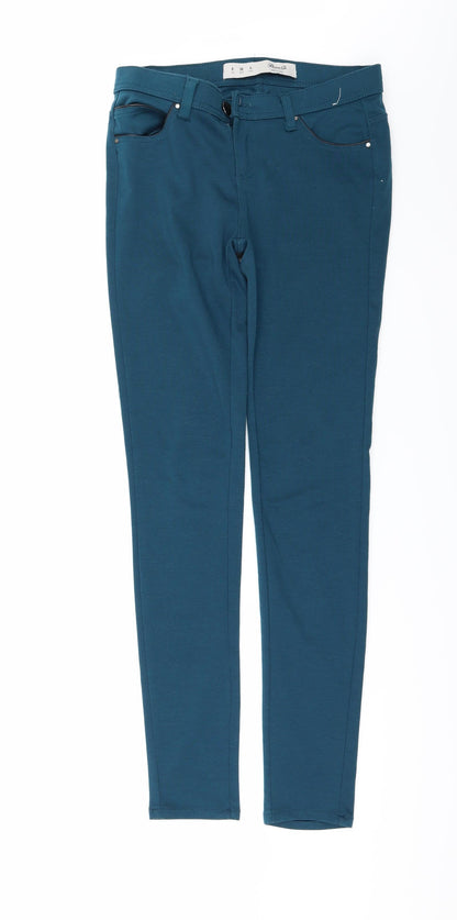Additional front view of Denim & Co. women’s blue trousers, size UK 8, 31-inch leg