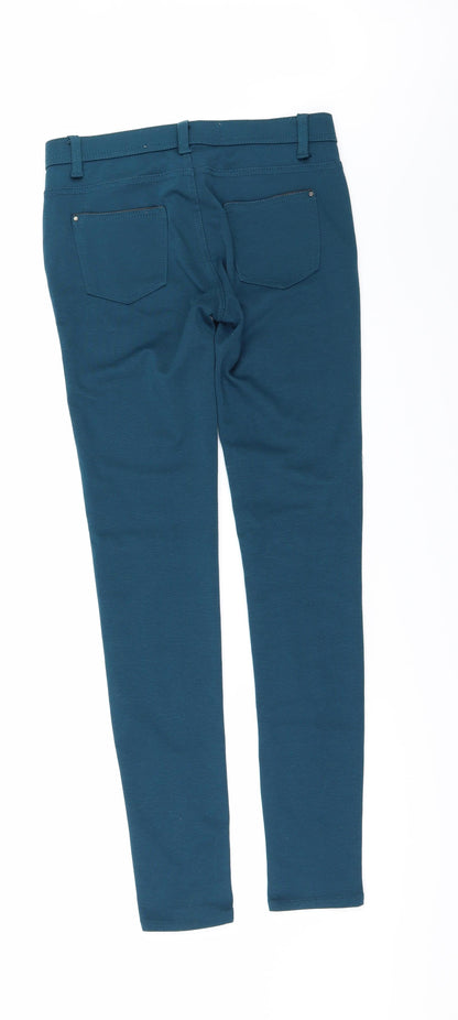 Back view of Denim & Co. women’s blue trousers, size UK 8, 31-inch leg