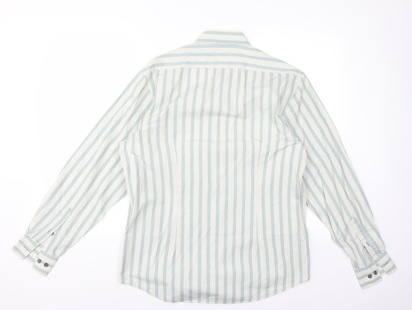 Jeff & Co Mens Green Striped   Button-Up Size M