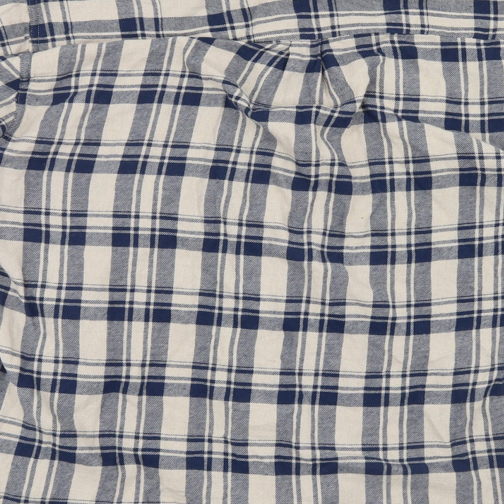 D/STRUCT Mens Blue Check   Button-Up Size XL