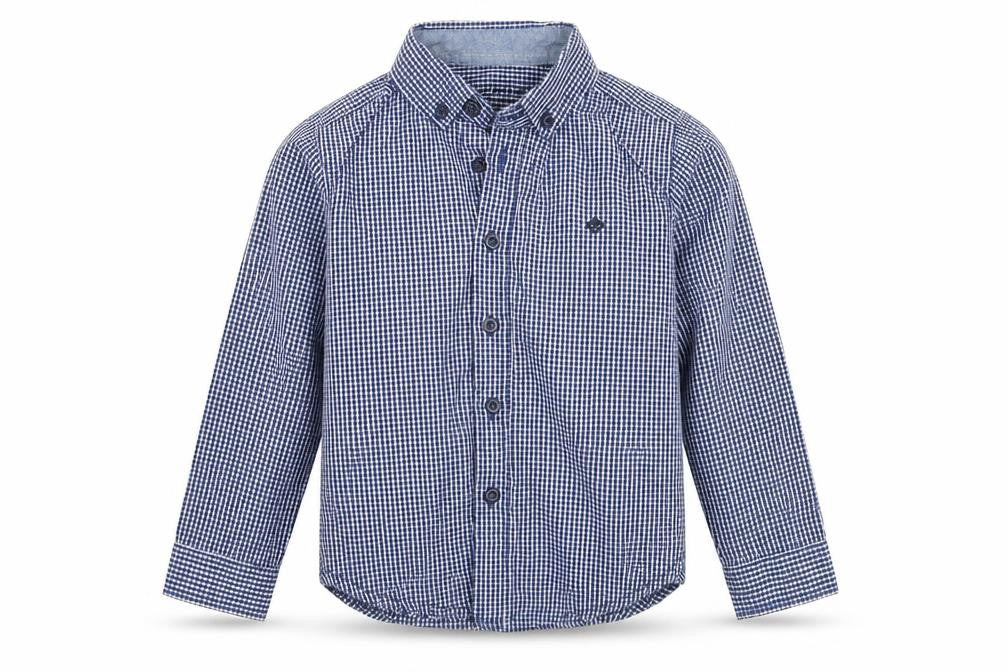 Primark Boys Blue Check  Basic Button-Up Size 2-3 Years