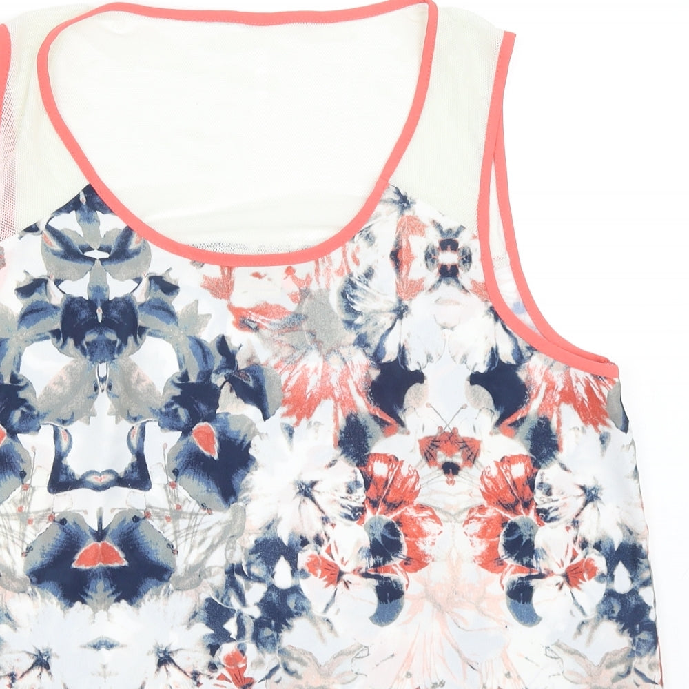 Only Womens Blue Floral  Basic Tank Size 42