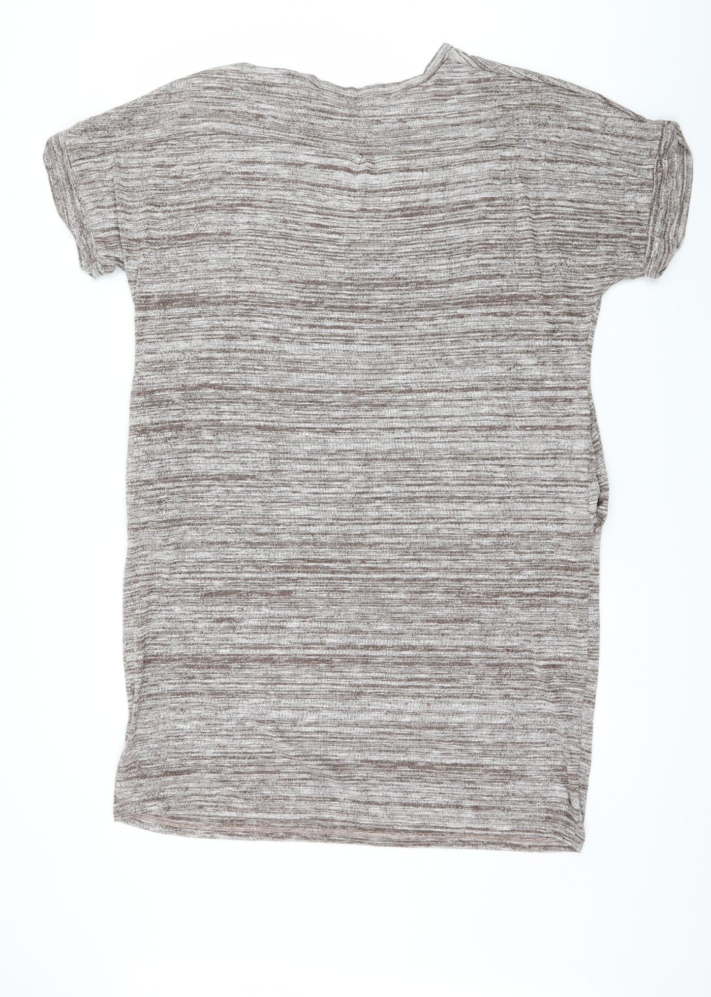 JCL Womens Brown Striped Jersey Basic T-Shirt Size M