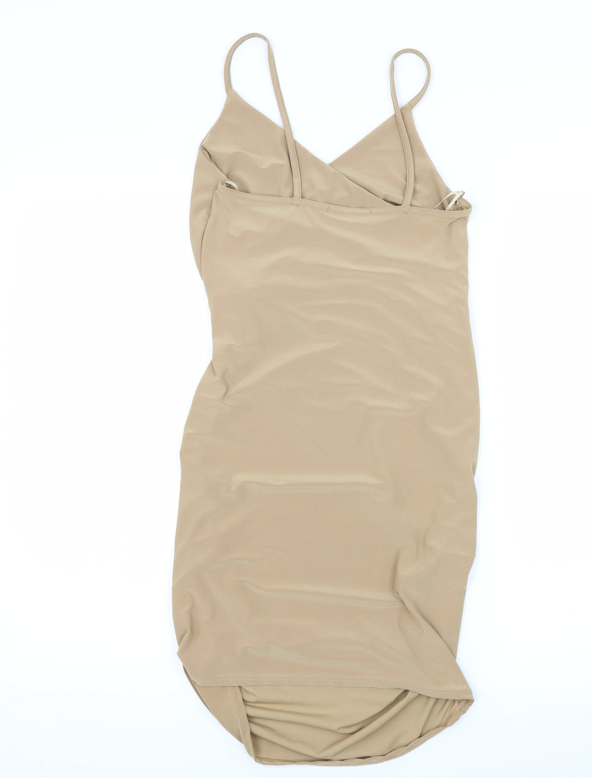 Kiah Womens Beige  Jersey Slip Dress  Size 10  - Ruched