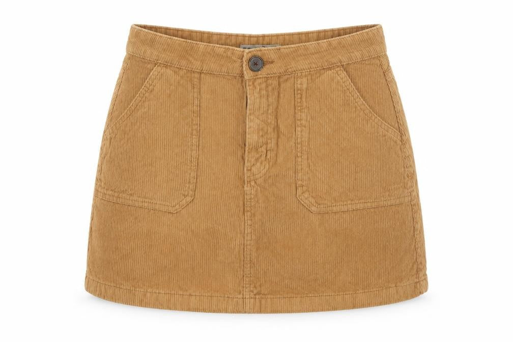 Denim & Co. Womens Brown  Corduroy A-Line Skirt Size 12