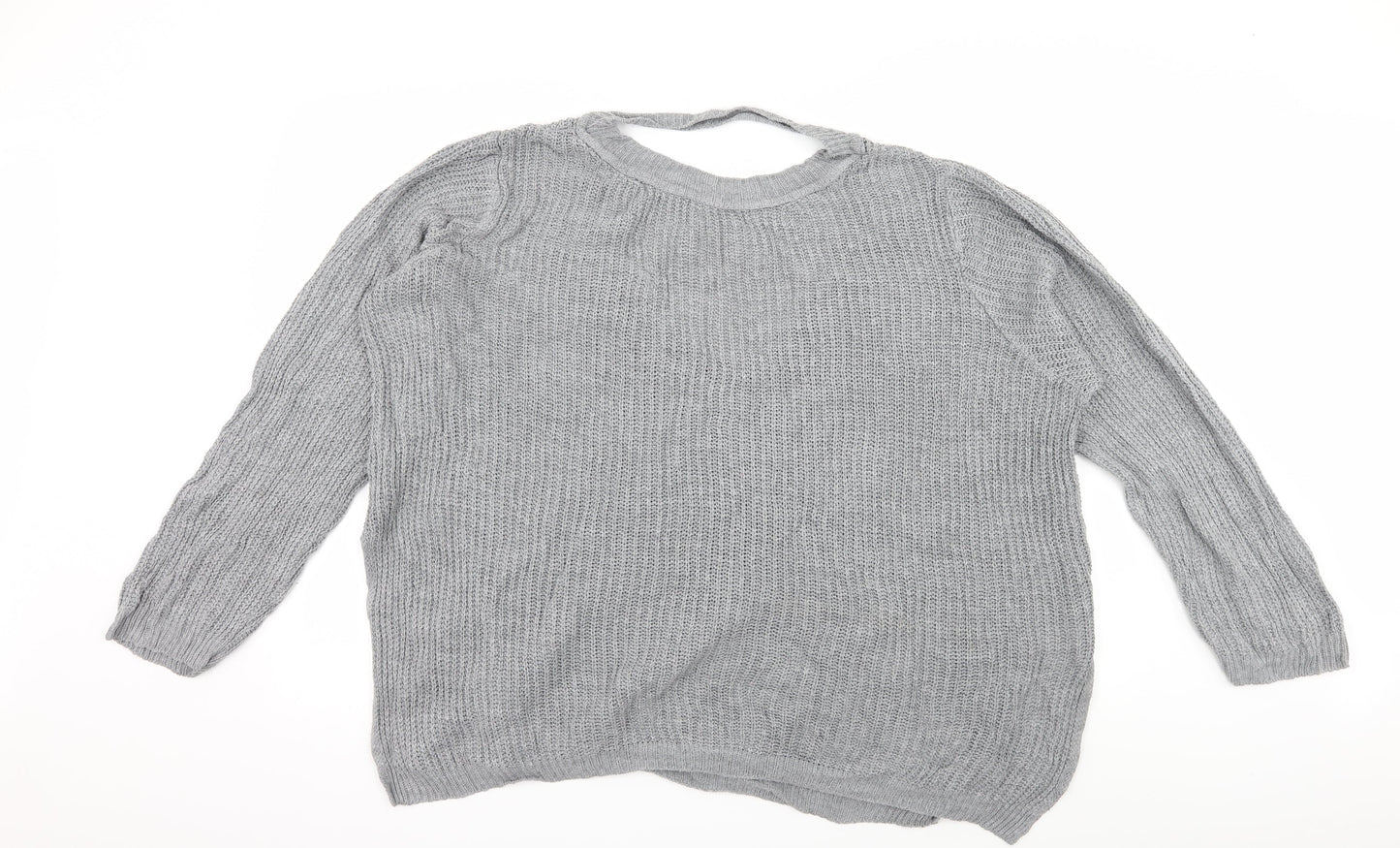 Boohoo Womens Grey  Knit Pullover Jumper Size 18
