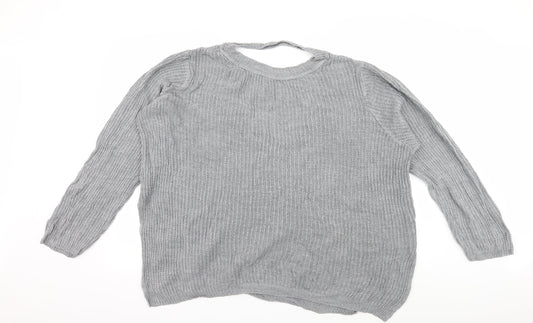 Boohoo Womens Grey  Knit Pullover Jumper Size 18
