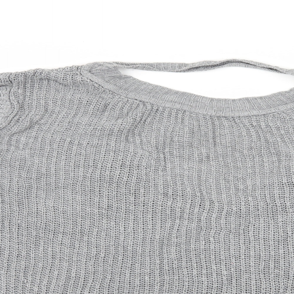 Boohoo Womens Grey  Knit Pullover Jumper Size 18