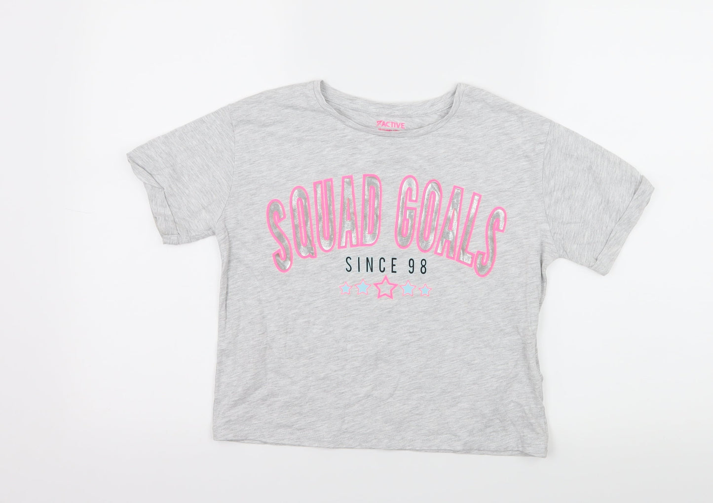 Primark Girls Grey  Jersey Basic T-Shirt Size 10-11 Years  - Squad Goals