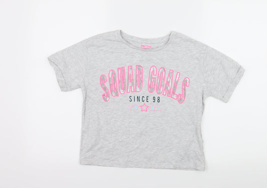 Primark Girls Grey  Jersey Basic T-Shirt Size 10-11 Years  - Squad Goals