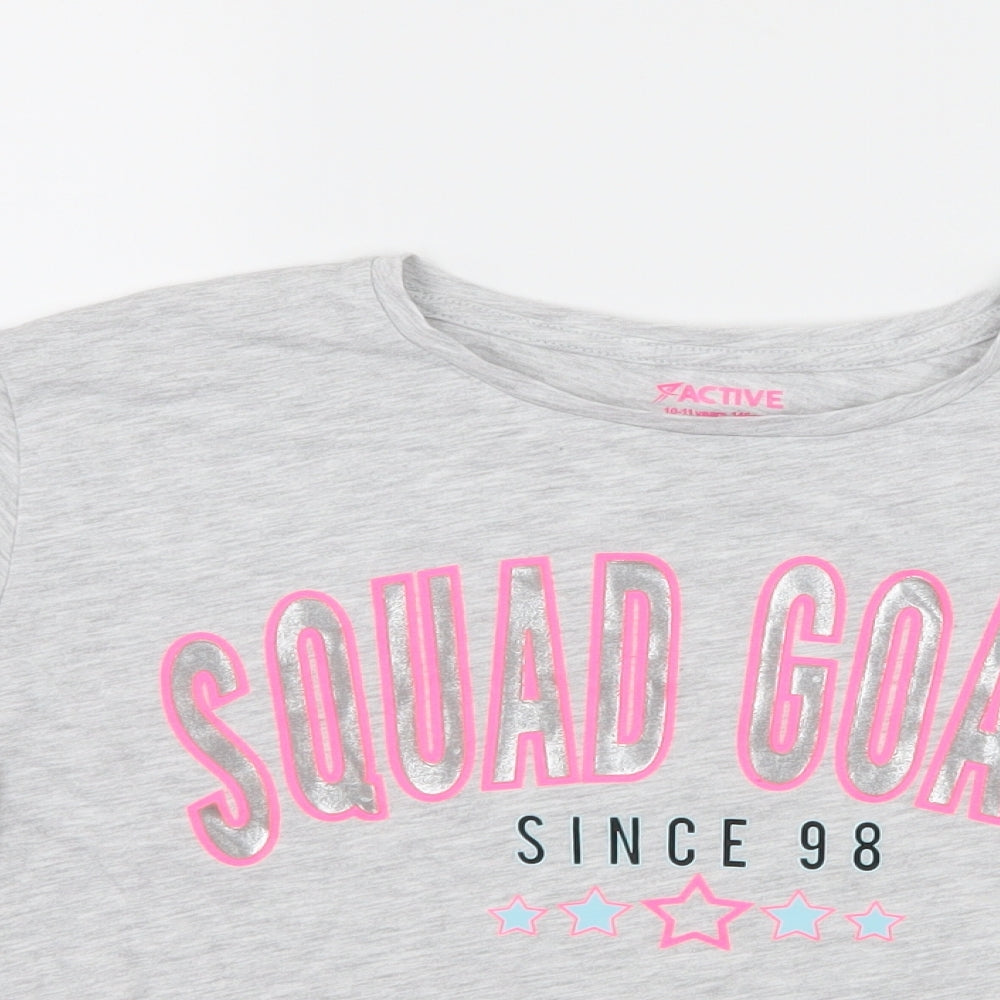 Primark Girls Grey  Jersey Basic T-Shirt Size 10-11 Years  - Squad Goals