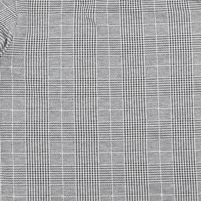Brand and care label for H&M women’s grey check jersey pullover sweatshirt, size M