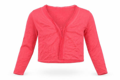 Front view of Derhy Kids girls’ pink cardigan jumper, size 11-12, years