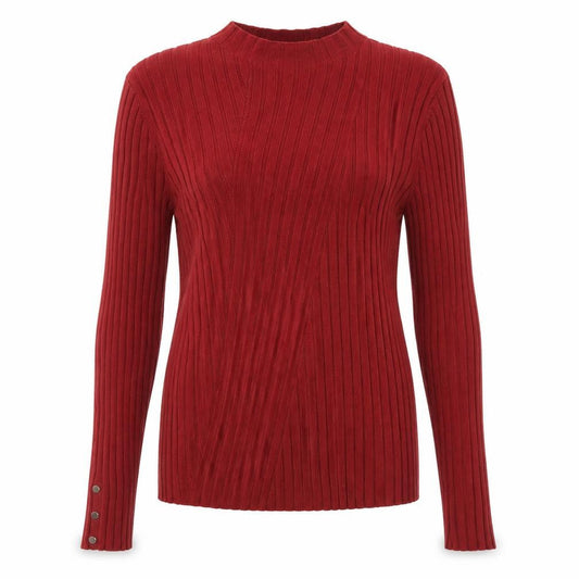 Front view of Miss Selfridge women’s red jumper, size UK 16
