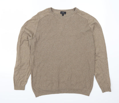 Front view of Next men’s brown jumper, size M