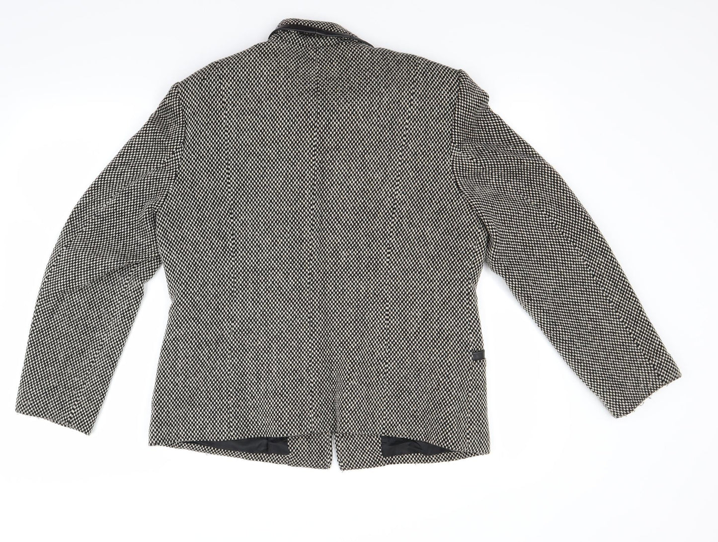 Talbots Womens Grey Houndstooth  Jacket Coat Size 12