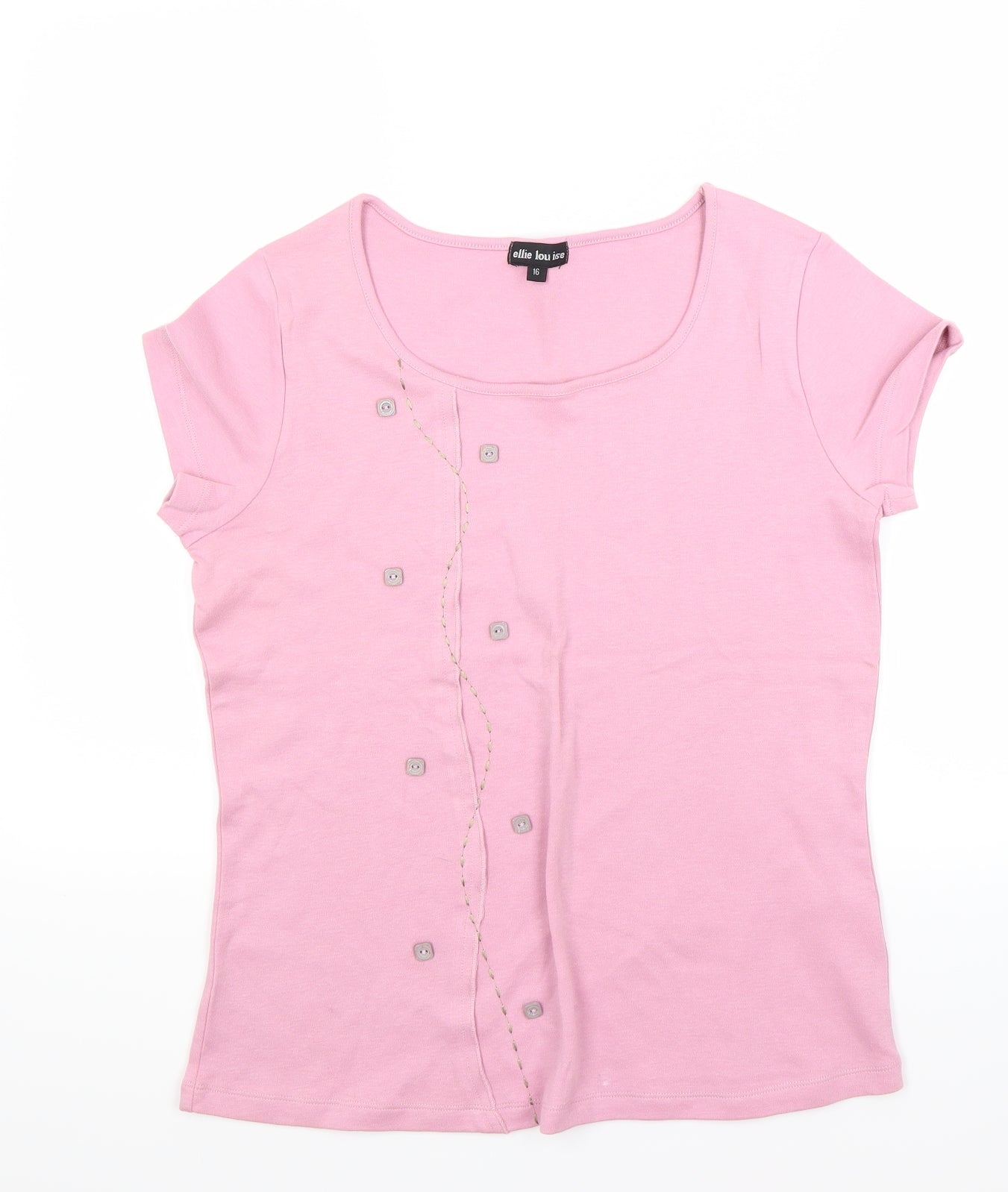 Ellie Louise Womens Pink   Basic T-Shirt Size 16