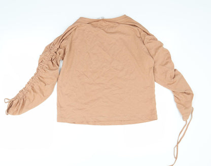 Back view of Mango women’s beige basic t-shirt, size S