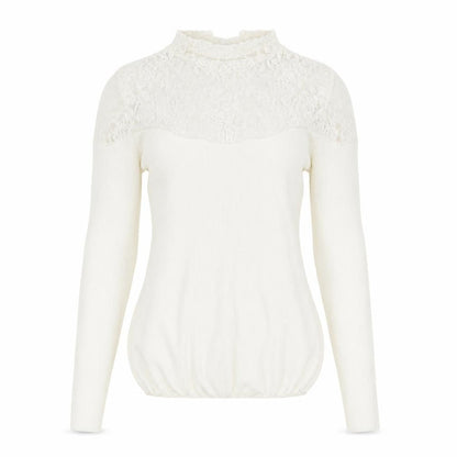 Front view of tesini women’s white jumper, size UK 12