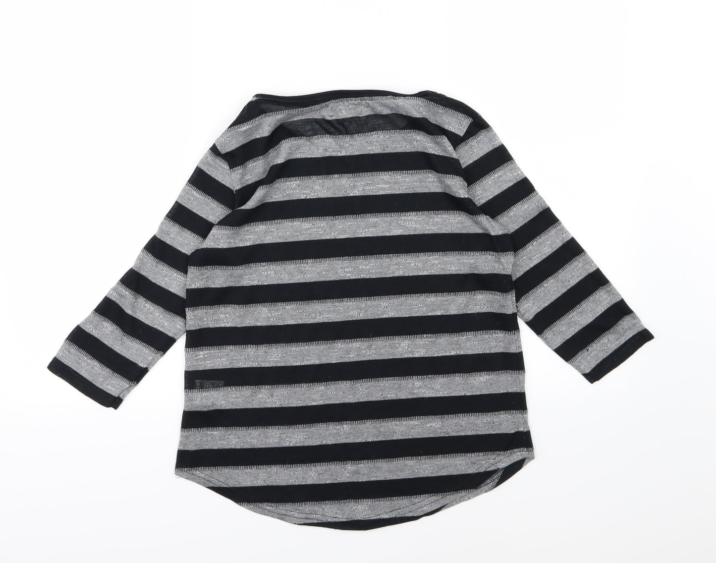 Papata Womens Grey Striped Knit Pullover Jumper Size 10