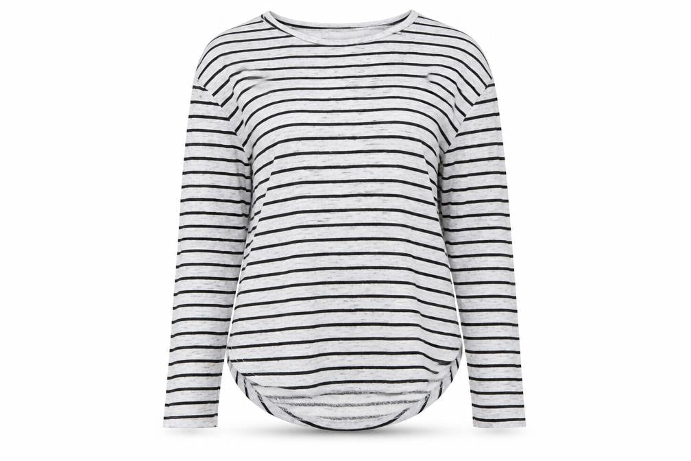 Atmosphere Womens Grey Striped Jersey Pullover Jumper Size 8