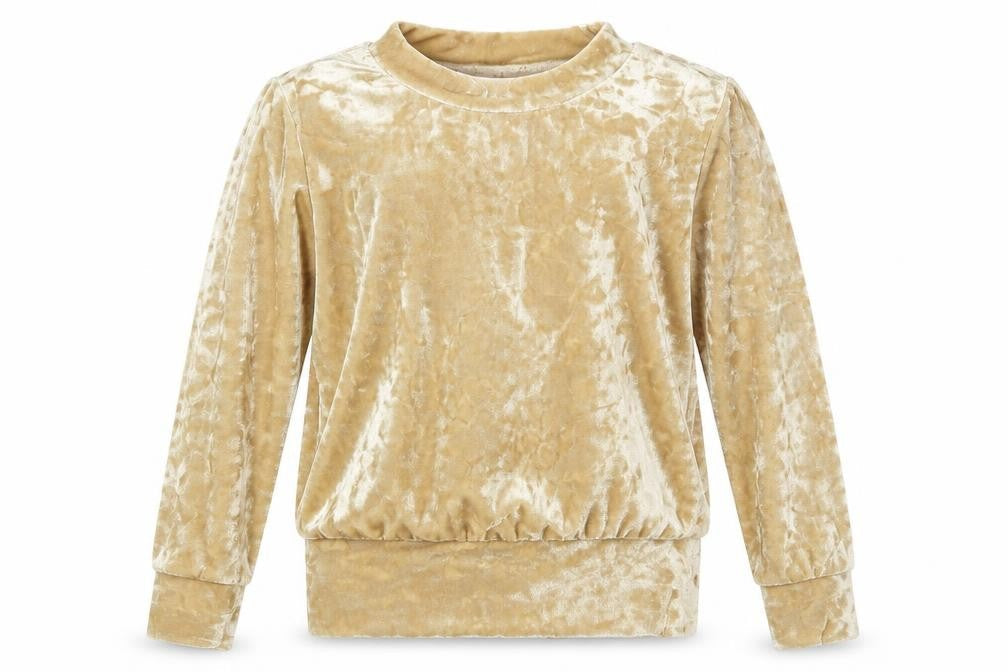Silk Girls Gold  Velour Pullover Sweatshirt Size 7-8 Years