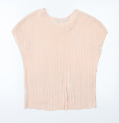 Back view of Missguided women’s pink basic blouse, size UK 6