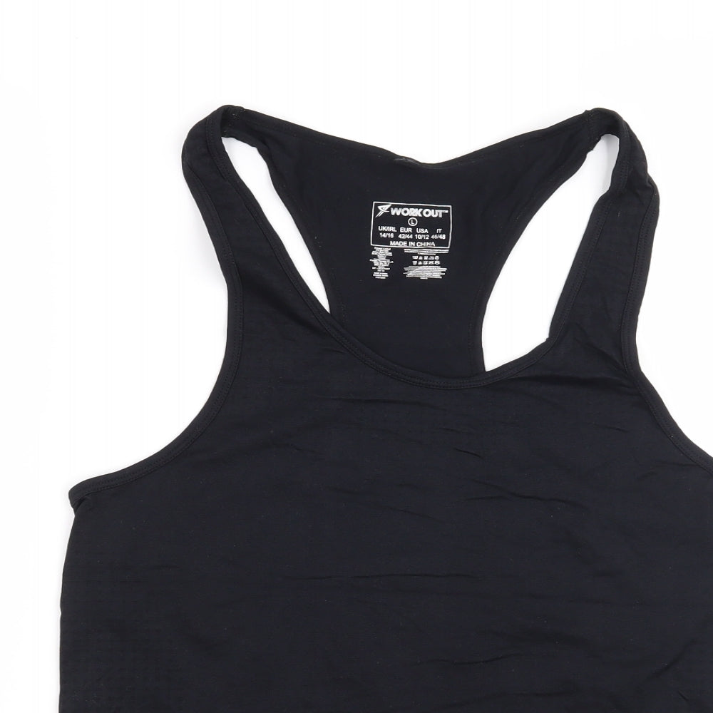 Workout Womens Black   Basic T-Shirt Size 14