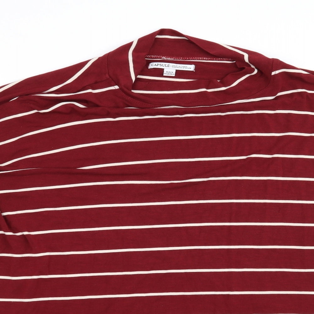 Capsule Womens Red Striped  Pullover Sweatshirt Size 18