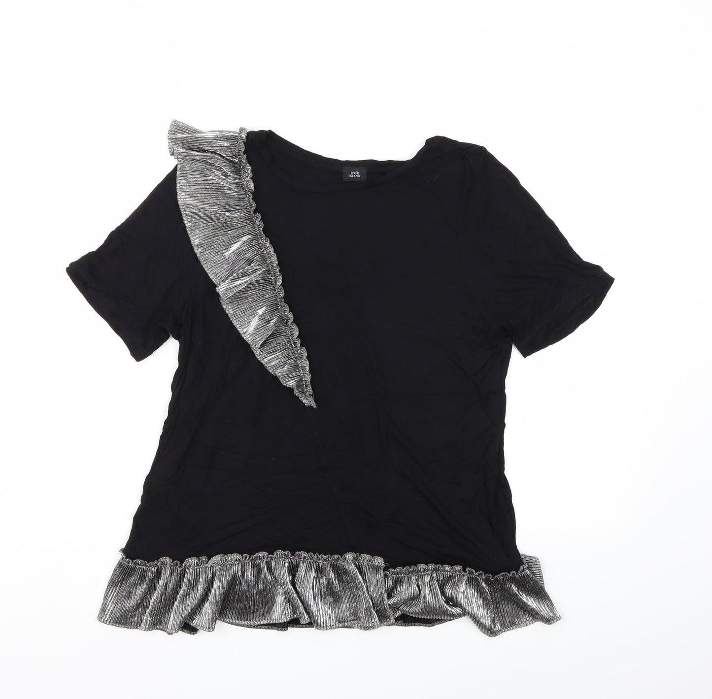 River Island Womens Black   Basic T-Shirt Size 10