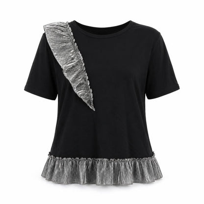 Front view of River Island women’s black basic t-shirt, size UK 10