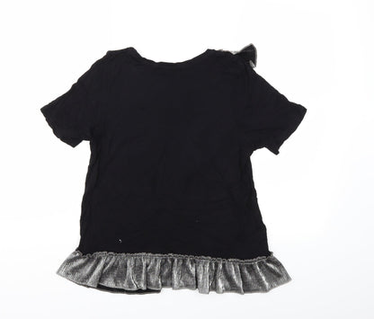 Back view of River Island women’s black basic t-shirt, size UK 10