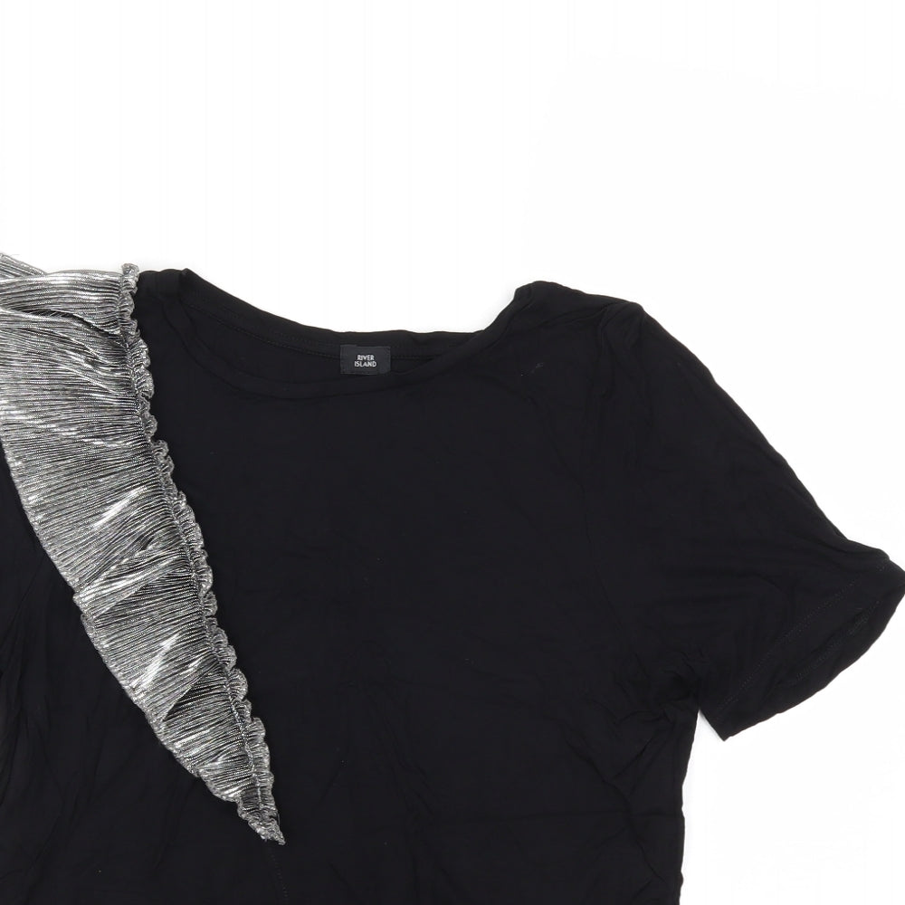 River Island Womens Black   Basic T-Shirt Size 10