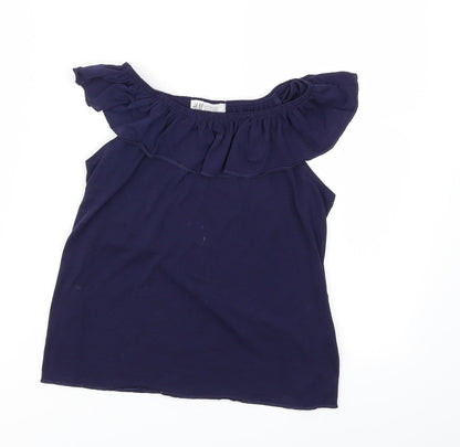 Back view of H&M girls’ blue basic blouse, size 6, years