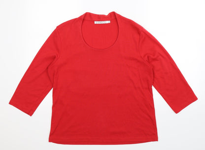 Additional front view of Emreco women’s red pullover sweatshirt, size UK 14
