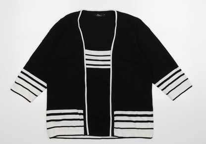 Additional front view of Bonmarché women’s black striped knit jumper, size M